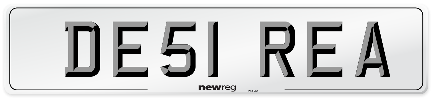 DE51 REA Number Plate from New Reg